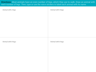 Even Numbers Animal Legs Worksheet